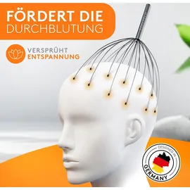 edelfeld Die entspannende Kopfmassage Spinne mit 28 Fingern von Edelfeld [VERBESSERTE VERSION 2025]- Mit Geschenkverpackung & Schleife - Kopfmassagegerät als Geschenk mit Auslegern auf 2 Ebenen Wohlfühl-Noppen