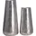 FineBuy Vase 2er Set FineBuy Blumenvase Aluminium Silber Wohndeko Tischvase Modern Rund