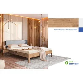 byoak Massivholzbett Wildeiche, Holz, Echtholz,Eiche, 180x200 cm, Schlafzimmer, Betten