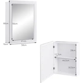 Costway Badezimmerschrank mit Spiegel, Badezimmerspiegelschrank Holz, Badezimmerspiegel