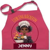 Kinderschürze Schürze Kinder Jungen Mädchen - Backschürze - Lieblingsbäckerin mit Name - 7-14 Jahre - Pink - kinderbackschürze geschenke für hobbybäcker sch rze zum backen junge backfan - 7-13 Jahre