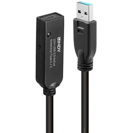 Lindy USB-A auf USB-C Adapter 10 m Schwarz