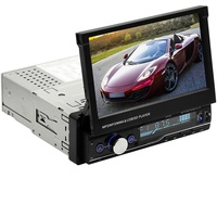 1 DIN Autoradio, 7-Zoll-HD Ausfahrbares Touchscreen Auto-Video-Player USB/AUX/TF-Karte/Bluetooth 4.0 Car MP5-T100 Player Unterstützt Lenkradsteuerung/Android/Umkehrbild/Aufladen des Mobiltelefons