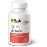 Raab Vitalfood Vitamin D3 + K2 Kapseln, 60 Kapseln, Veganes Vitamin D3 (Cholecalciferol), Veganes Vitamin K2 in bioaktiver all-trans Form (MK7)