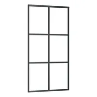 vidaXL Schiebetür ESG-Glas und Aluminium 102x205 cm Schwarz