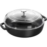 Staub Multifunktionsbräter 24cm schwarz mit Glasdeckel 2.4l (40501-060-0)