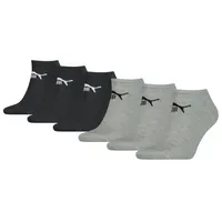 Puma Unisex Sneaker Socken knöchelhoch für Damen Herren 6er Pack, SCHWARZ 39-42