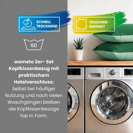 Wometo Kissenbezug Wende-Design 40 x 80 cm Grün