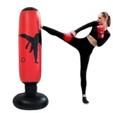 HJYDGJ Standboxsack 160 cm Aufblasbarer Boxsack Aufblasbare Boxsack Stehend Stehend Standboxsack einziehbarer PVC-boxsack stehend Geeignet zum Üben von Karate, Taekwondo, Boxen usw (Rot)