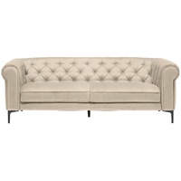 Carryhome Chesterfield-Sofa, Beige, & 220x75x90 cm