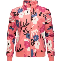Ragwear leichte wasserdichte Damen Oversize Übergangsjacke kurz mit modischem Allover-Print Goona Print YOUMODO Coral Gr. L - L