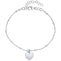 JEWLIX Gravierbares 925er Silber Armband Herz für Damen