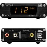TOPPING D10s DAC Mini USB DAC XMOS XU208 ES9038Q2M DSD256 PCM 384 kHz Hochauflösender Audio-Desktop-Audio-Decoder (Schwarz)