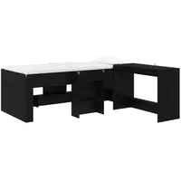 vidaXL Hochbett mit Schreibtisch für Kinder 2 Stk. 0 x 0 cm Eiche schwarz