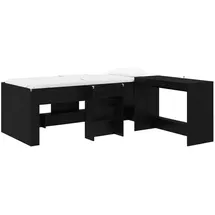 vidaXL Hochbett mit Schreibtisch für Kinder 2 Stk. 0 x 0 cm Eiche schwarz