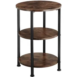 Tectake tectake® Beistelltisch Colchester 40x61cm Industrial Holz Dunkel, Rustikal