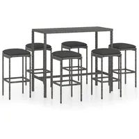 vidaXL Gartenbar-Set 7-tlg. Grau