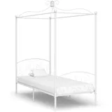 vidaXL Himmelbett-Gestell Weiß Metall 100 x 200 cm