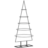 vidaXL Metall-Weihnachtsbaum für Dekorationen Schwarz 125 cm Modell 1