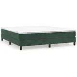 vidaXL Boxspringbett mit Matratze Dunkelgrün 160x200 cm Samt