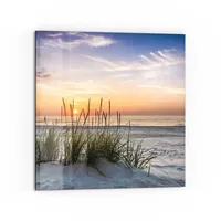 Deqori Küchenrückwand Glas | Motiv Sonnenuntergang am Strand |