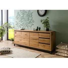Massivmoebel24 Sideboard Wildeiche 210x45x85 natur geölt VILLANDERS #152