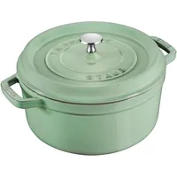 Staub Cocotte 24 cm rund salbeigrün