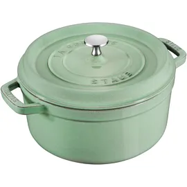Staub Cocotte 24 cm rund salbeigrün