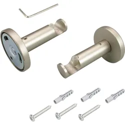 Gardinenstangenhalter LIEDECO, grau (chromfarben), Ø:16cm, Gardinenstangenhalterungen, für Gardinenstangen Ø 16 mm