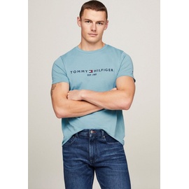 Tommy Hilfiger T-Shirt »TOMMY LOGO TEE«, aus reiner, nachhaltiger Baumwolle, blau