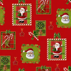 Clairefontaine Geschenkpapier Alliance 60g, Rolle 50x0,70m, Weihnachtsmann Mosaik - Rot 211302C