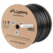 LANBERG LBG 530CU0305BK - Cat.5e Verlegekabel UTP, Gel, schwarz, 305m