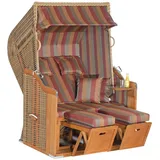 Sunny Smart Gartenstrandkorb Rustikal 250 Plus 2-Sit zer, Halbliegemodell Kunststoffgeflecht