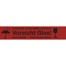 Paketband, "Vorsicht Glas!" - Rolle à 66 m - 50 mm