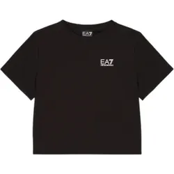 EA7 für Mädchen. 7G000067_AF14664 Kurzarm-T-Shirt schwarz (8Años= 130cm), Lässig, Baumwolle, Kinderbekleidung