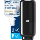 Tork Intuition Seifenspender mit Sensor für Seifen und Handdesinfektionsmittel - S4 Spendersystem, Schwarz + Extra Mild Schaumseife, 1 x 1000 ml