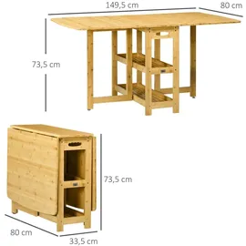 Homcom Klapptisch 149,5 x 73,5 x 80 cm beige