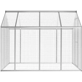 vidaXL Kleintierkäfig Außenvoliere Aluminium 178 x 242 x 192 cm grau