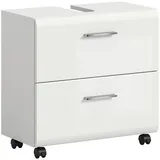 xonox.home Waschbeckenunterschrank Ice 60 x 58 cm Weiß Hochglanz