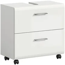xonox.home Waschbeckenunterschrank Ice 60 x 58 cm Weiß Hochglanz