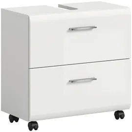 xonox.home Waschbeckenunterschrank Ice 60 x 58 cm Weiß Hochglanz