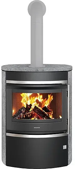Kaminofen Oranier Feras, Speckstein / Stahl schwarz, 7 kW - 5631 23