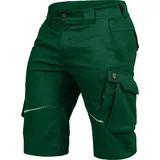 Leibwächter Arbeitsshorts Herren Flex-Line Cargoshorts, Bequeme Workwear, 290g/m2 (Arbeitsbekleidung) dehnbar durch Elastan (Spandex), Waschbar bis 60°C & trocknergeeignet grün|schwarz 64