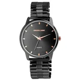 Excellanc Herrenuhr mit Edelstahlzugarmband - Schwarz/Schwarz