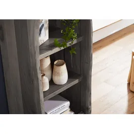 MASSIVMOEBEL24.DE Akazie 45 x 36 x 185 cm grau lackiert / grau