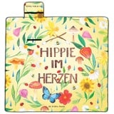 Picknickdecke Hippie im Herzen - Geschenk, Blumen Deko, outdoor decke, Frühlings De, Mr. & Mrs. Panda, Extra flauschig