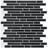 LONGKING 10 Stück Fliesenaufkleber, Selbstklebend Fliesen Küche, Fliesenaufkleber Wand Küche, Aufkleber Fliesen Bad, Schwarz, 30x30cm