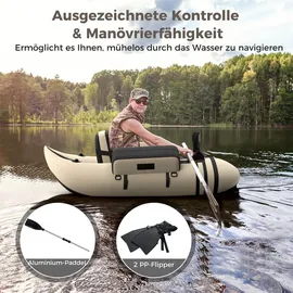 Costway Schlauchboot 135 x 109 x 54 cm Beige