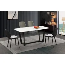 xlmoebel Luxus Tisch Edelstahl Marmor Imitat Stein Esstisch Esszimmer Tische Wohnzimmer