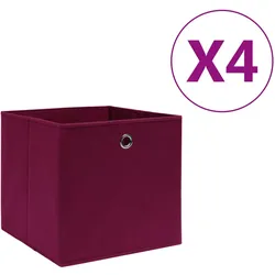 Aufbewahrungsboxen 4 Stk. Vliesstoff 28x28x28 cm Dunkelrot